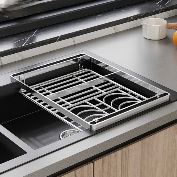 304 Stainless Steel Sink Drain Rack Kitchen Sink Vegetable and Fruit ...