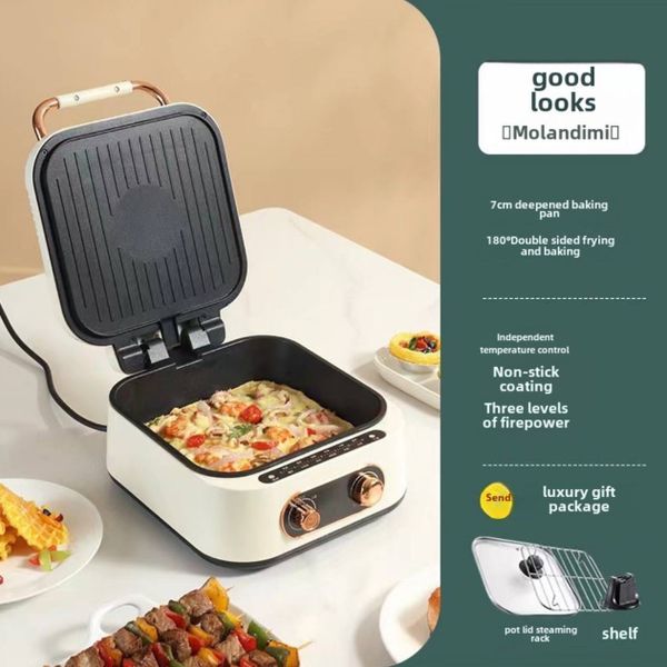 Household Multi-functional Electric Cake Pan Deepened Square Double-sided Heating Pan Frying and Grilling Machine Pancake Machine Small Hot Pot Frying