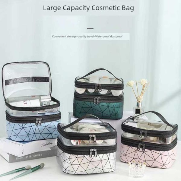 New Double Layer Storage Bag Dry Wet Separation Makeup Bag Waterproof ...