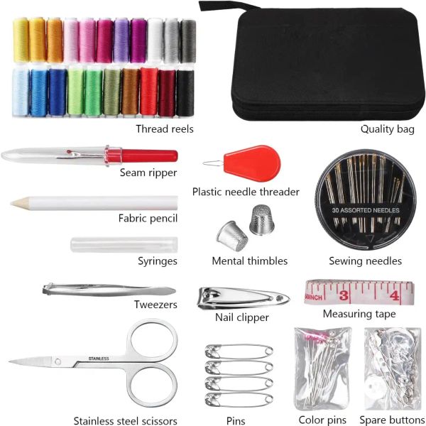Premium Sewing Tools Sewing Kit Sewing Accessories with 87 Premium Sewing Kit with Carry Bag ...