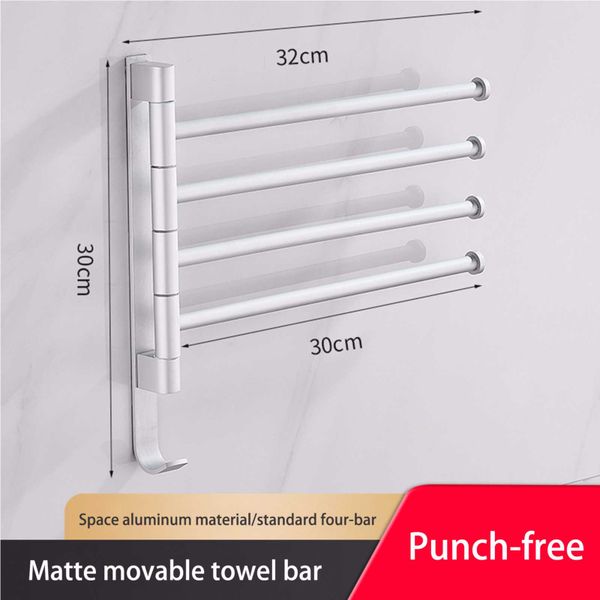 Multi-Pole Towel Rack Set Alloy Towel Hanging Rail Matte Towel Storage ...