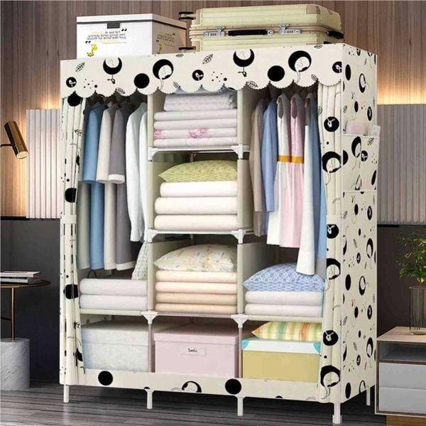 Assembly Wardrobe Non-woven Clothes Storage Shelf Closet Clothes ...