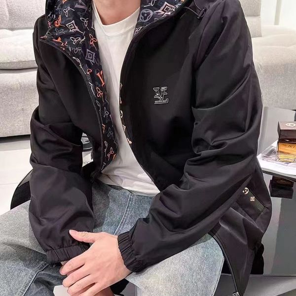 Bomber Jacket Men's Fashion Color Matching Windproof Hooded - Main Image