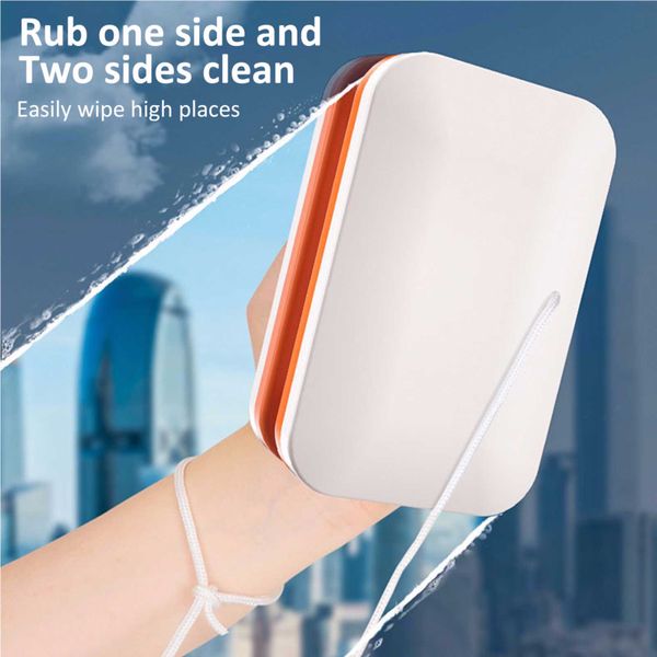 Magnetic Glass Wiper Double Side High-rise Window Glass Cleaner (White ...