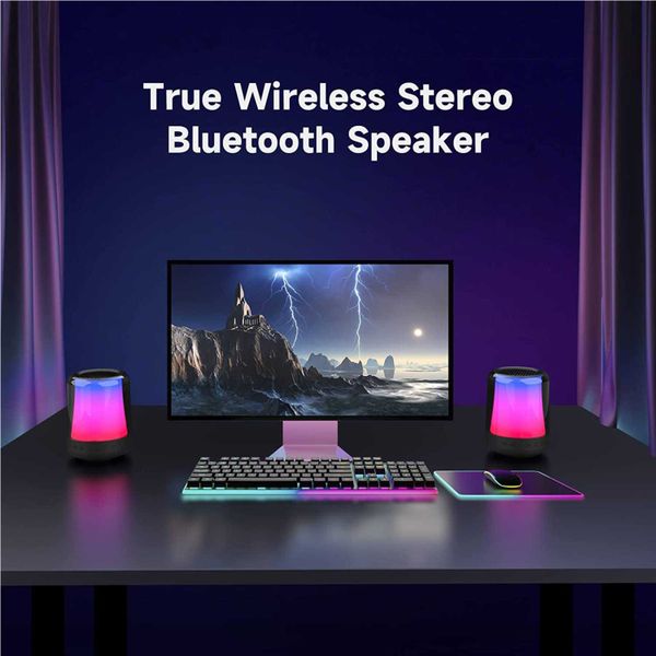 Bluetooth Speaker, Portable Bluetooth Speaker with 11 Colors Lights for ...
