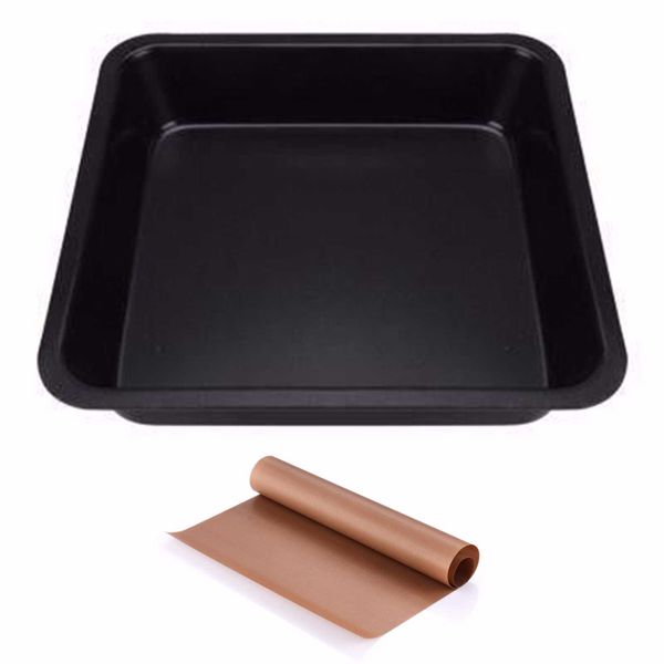 9 Pan 9 inch Non-stick Square Baking Pan Carbon Steel Tray Cake Bread Mold ...