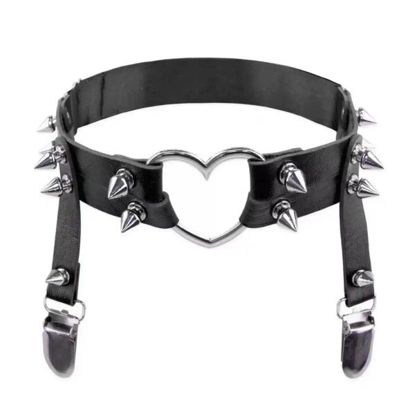 Women Sexy Leather Thigh Garter Belt Pu Punk Elastic Harness Leg Strap Goth  Stocking Leglet Belt Garters Suspender For Girl