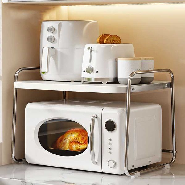 Stainless Steel Rice Rack Stainless Steel Microwave Oven Storage Rack Kitchen Appliances ...