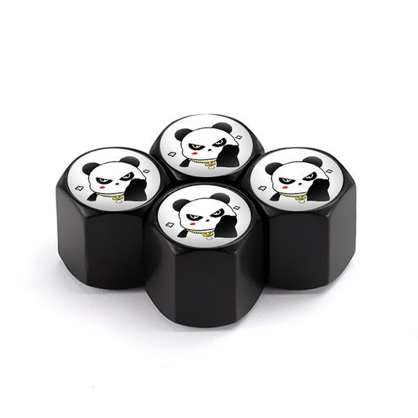 Panda Rim Cap New panda pattern logo car tire modified wheel hub valve core cap wheel ...