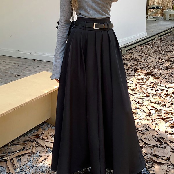skirt women autumn 2024 new high waist slim pleated skirt