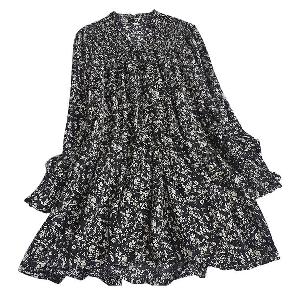 strapless open back dress Zone Planet | Elegant Short Sleeve Lace Up Pleated Print Dress
