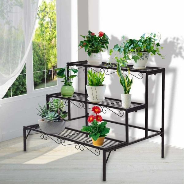 3 Plant Rack Three-tier storage rack potted plant placement rack indoor plant ...