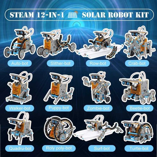 Assembling Solar Robot STEM 12-in-1 DIY Building Education Science ...