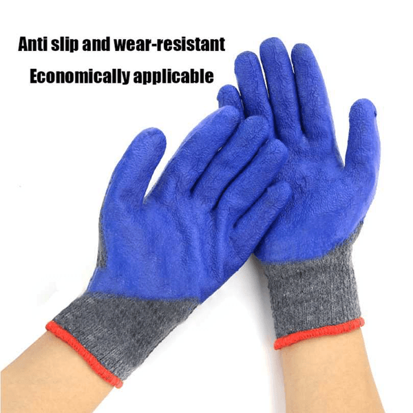 Etavirp Non-Slip Logo Work Gloves 手袋 青 BISON LIFE Small/Medium, Blue/Black, Super Grip Palm Gloves