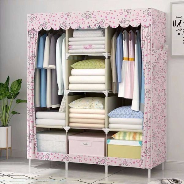 Assembly Wardrobe Non-woven Clothes Storage Shelf Closet Clothes ...
