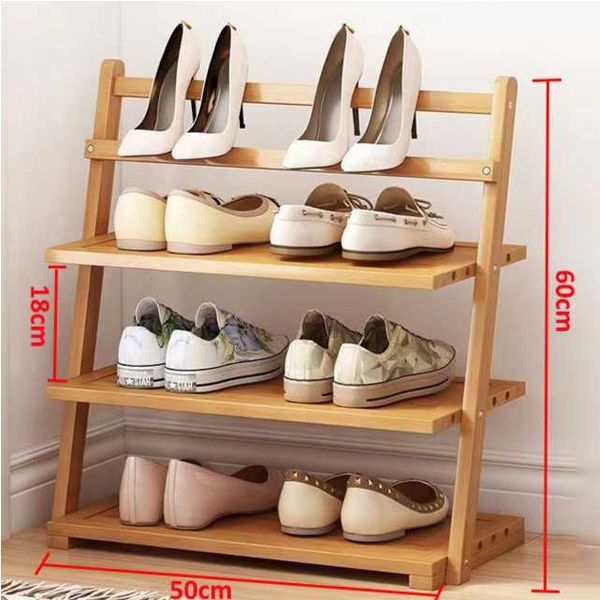 Japanese bamboo shoe rack, simple multi-layer, multifunctional storage  flower rack, simple modern shoe rack