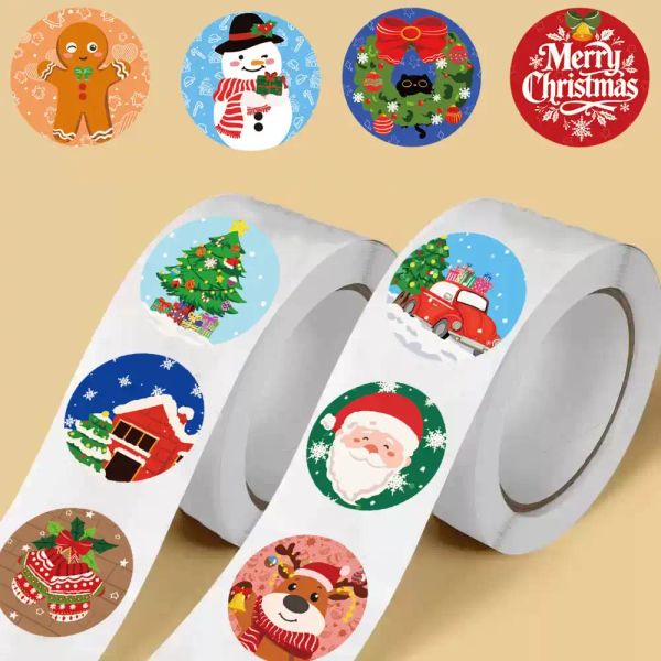 500PCS Christmas Cartoon Roll Sticker Scrapbooking Laptop Skateboard ...