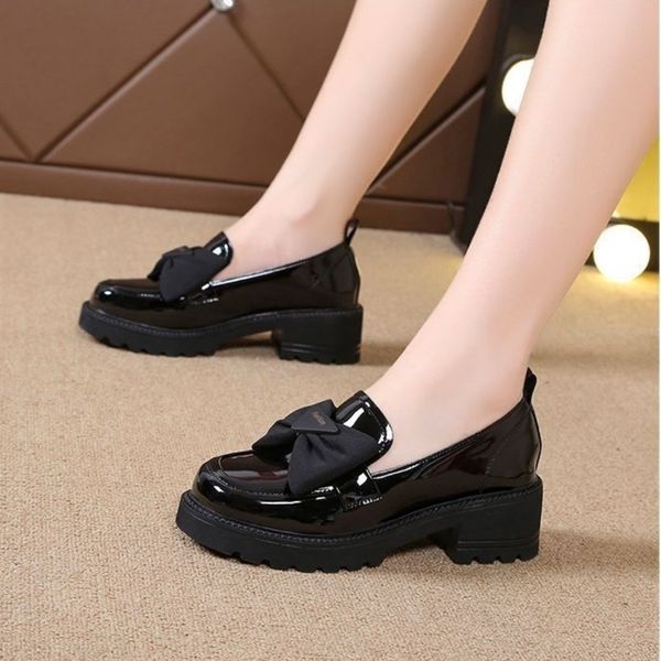 Soft leather single-layer shoes women's platform loafers new