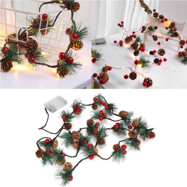 2m 20LED Christmas Pine Cones String Lights for Xmas Wreath Tree ...