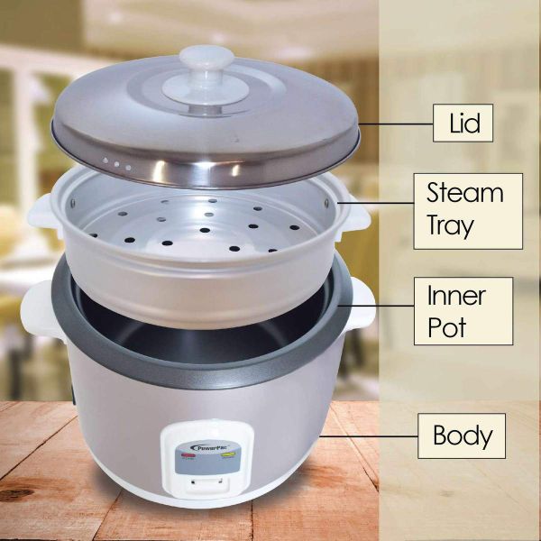 POWERPAC PPRC68 PREMIUM RICE COOKER WITH STEAMER