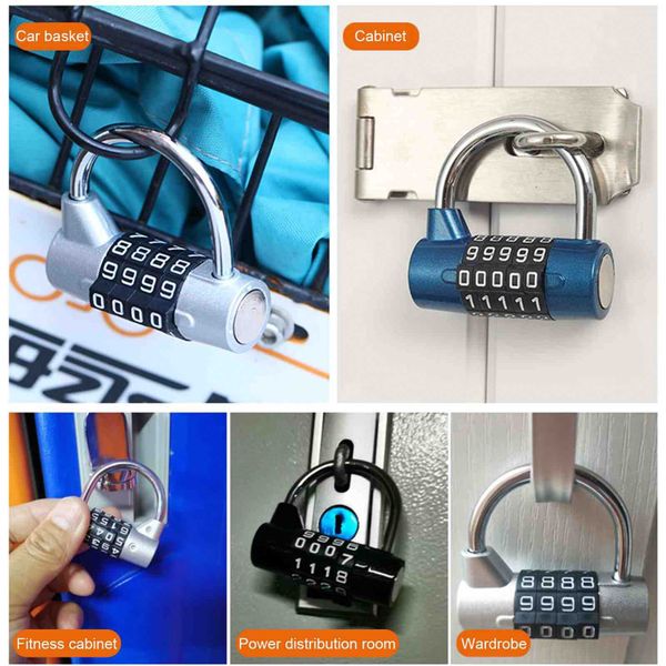 Travel Password Lock 4 Dial Digit Number Combination Padlock Zinc Alloy ...