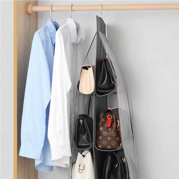 Bag storage bag, transparent dustproof hanging bag, household wardrobe ...