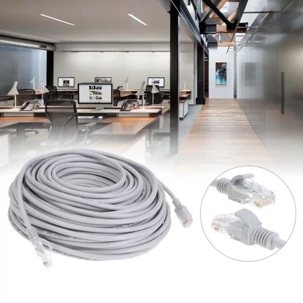 Indoor Rj45 Ethernet cable (approximately 9.1 meters) white, outdoor and indoor ...