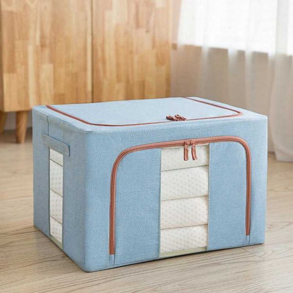 66L Cotton and Linen Folding Storage Box Underwear Organizer w ...