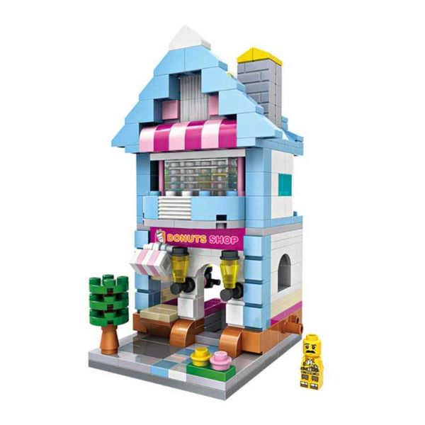Children's toys assemble lego puzzles Sweet shop Mini street Loz 1606
