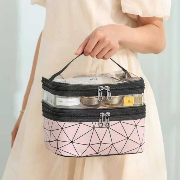 New Double Layer Storage Bag Dry Wet Separation Makeup Bag Waterproof ...