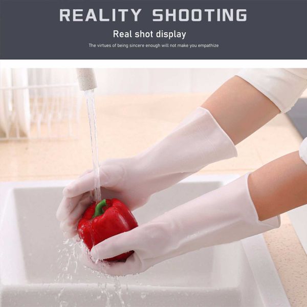 1 Pair Kitchen Dish Washing Gloves Rubber Household Washing Clothes ...