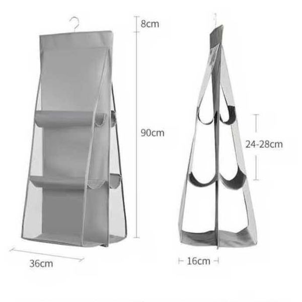 Bag storage bag, transparent dust-proof hanging bag, household wardrobe ...