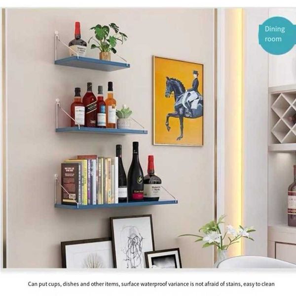 Wall storage rack without punching, hanging wall, iron art, living room ...