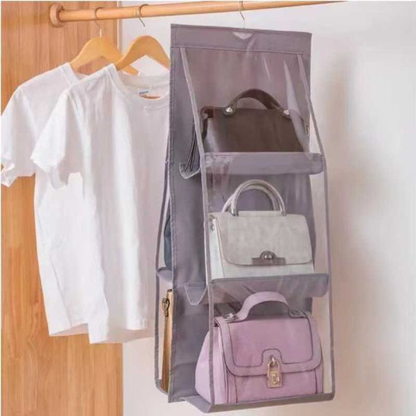 Bag storage bag, transparent dustproof hanging bag, household wardrobe ...