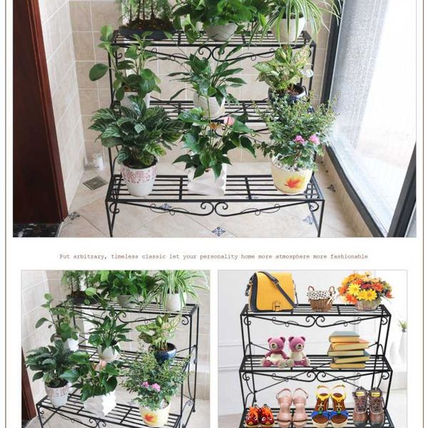 3 Plant Rack Three-tier storage rack potted plant placement rack indoor plant ...