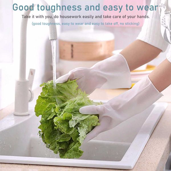1 Pair Kitchen Dish Washing Gloves Rubber Household Washing Clothes ...