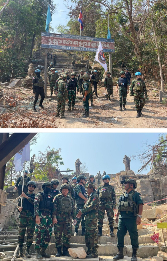 ក្រុមសង្កេតការណ៍អាស៊ាន ចុះពិនិត្យស្ថានភាពផ្ទាល់នៅតំបន់ប្រាសាទព្រះវិហារ ...