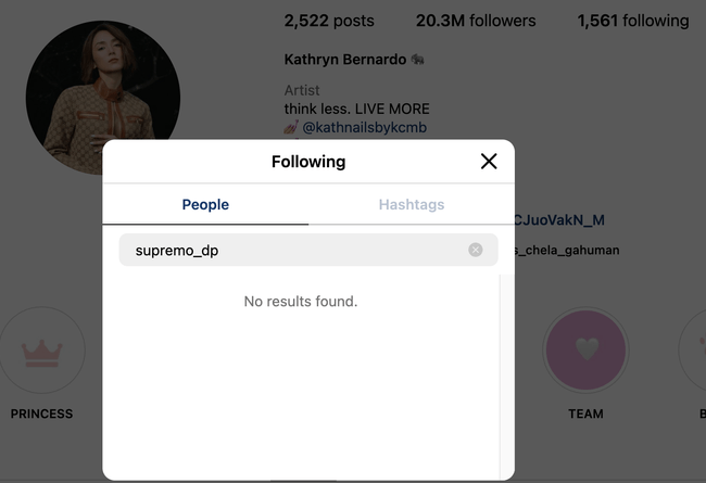 Kathryn បានចុច Unfollow (ឈប់តាមដាន) Daniel Padilla