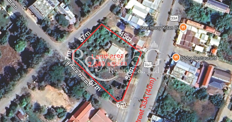 Corner Land for Sale in Kep City just 350m from Kep Beach ( 3 Main Street Corner)